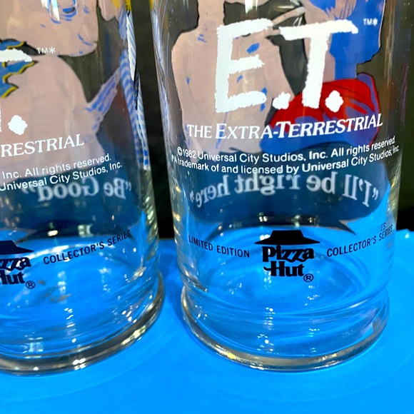 E.T. Extra Terrestrial 1982 Universal Studios Pizza Hut Collector Series Glasses - Picture 11 of 15